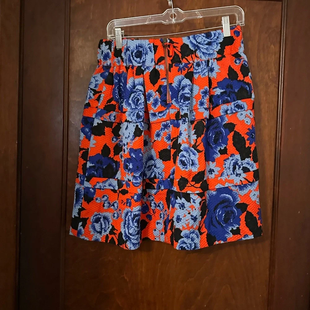 Anthropologie HD in Paris Lyanna Floral A-Line Mini Skirt Size M